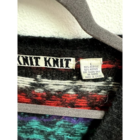 Knit Knit Vintage 80's Mohair Blend Oversized Grandpa Cardigan Sz Large - Picture 9 of 10